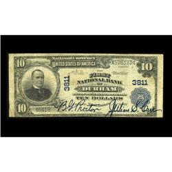 Durham, NC - $10 1902 Plain Back Fr. 626 The First NB Durham, NC