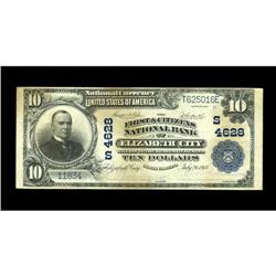 Elizabeth City, NC - $10 1902 Plain Back Fr. 632 The Fi Elizabeth City, NC