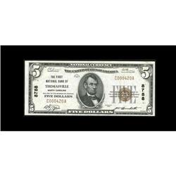 Thomasville, NC - $5 1929 Ty. 1 The First NB Ch. # 8788 Thomasville, NC