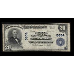 Chillicothe, OH - $20 1902 Plain Back The Citizens NB Chillicothe, OH