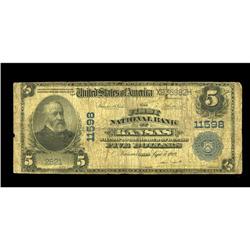 Kansas, OH - $5 1902 Plain Back Fr. 606 The First NB Ch Kansas, OH
