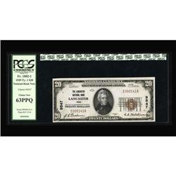 Lancaster, OH - $20 1929 Ty. 1 The Lancaster NB Ch. # 9 Lancaster, OH