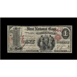 Wellsville, OH - $1 Original Fr. 380 The First NB Ch. Wellsville, OH