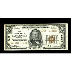 Bartlesville, OK - $50 1929 Ty. 2 First NB Ch. # 6258A Bartlesville, OK