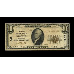 Nowata, OK - $10 1929 Ty. 1 The First NB Ch. # 5401 Nowata, OK
