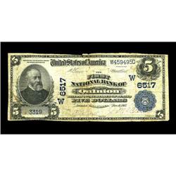 Quinton, OK - $5 1902 Plain Back Fr. 600 The First NB Quinton, OK