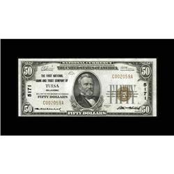 Tulsa, OK - $50 1929 Ty. 1 The First NB Ch. # 5171A nic Tulsa, OK