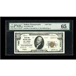 DuBois, PA - $10 1929 Ty. 2 The DuBois NB Ch. # 7453Thi DuBois, PA