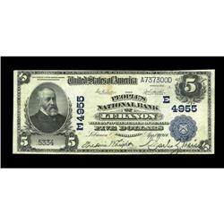 Lebanon, PA - $5 1902 Plain Back Fr. 605 The Peoples NB Lebanon, PA