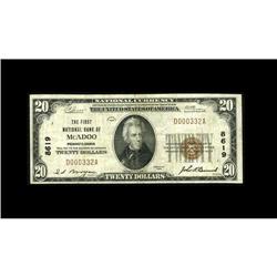 McAdoo, PA - $20 1929 Ty. 1 The First NB Ch. # 8619 McAdoo, PA