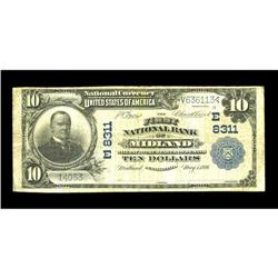 Midland, PA - $10 1902 Plain Back Fr. 625 The First NB Midland, PA