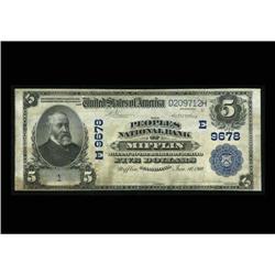 Mifflin, PA - $5 1902 PB The Peoples NB Serial # 1 Mifflin, PA