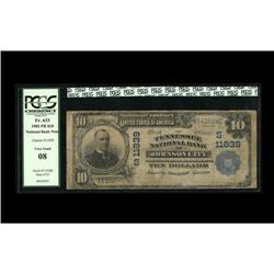 Johnson City, TN - $10 1902 Plain Back Tennessee NB Johnson City, TN