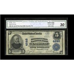Knoxville, TN - $5 1902 Plain Back Fr. 602 Holston-Unio Knoxville, TN