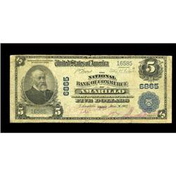 Amarillo, TX - $5 1902 Plain Back Fr. 598 The NB of Com Amarillo, TX