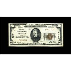 Brenham, TX - $20 1929 Ty. 1 The First NB Ch. # 3015No Brenham, TX