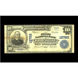 Brownsville, TX - $10 1902 Plain Back The First NB Brownsville, TX