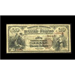 Bryan, TX - $20 1882 Brown Back Fr. 496 The First NB Ch Bryan, TX