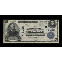 Cleburne, TX - $5 1902 Plain Back Fr. 600 The NB Ch. # Cleburne, TX