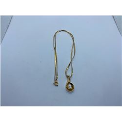 14K CHAIN WITH DIAMOND PENDANT