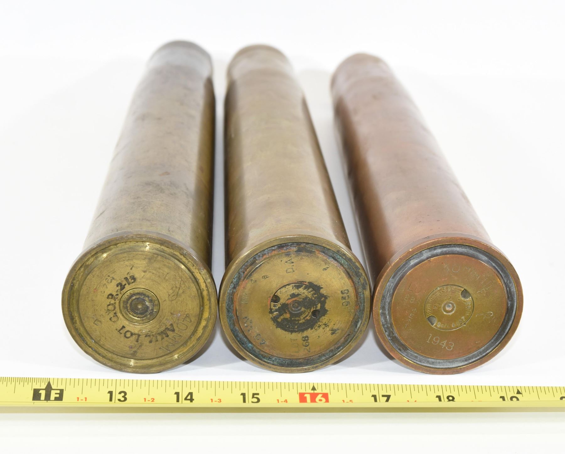 3 WWII 40mm M25 Bofors Artillery Shell 3-wwii-40mm-m25-bofors-artillery-shell