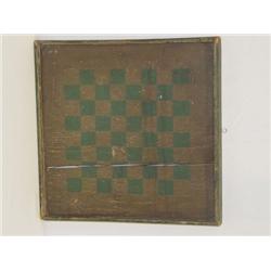 LATE 19TH CENT. PAINTED WOODEN CHECKER