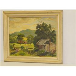 20TH CENT. OIL ON ARTIST PANEL TITLED "