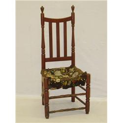 18TH CENT. CT BANNISTER BACK SIDE CHAIR