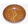 Image 1 : 5 1/4" REDWARE DISH W/ YELLOW SLIP DECO