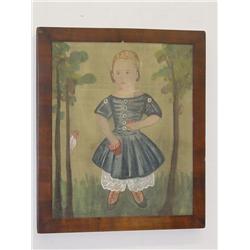 PRIMITIVE FOLKY LATE 19TH CENT. OIL PAI