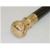 Image 1 : 34" GOLD HANDLED WALKING CANE-HANDLE W/