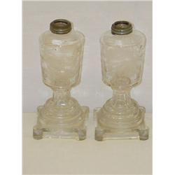 PR. 6 1/2" SANDWICH CLEAR FLUID LAMPS W