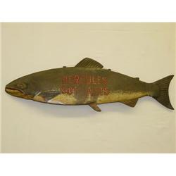26" PAINTED TIN FISH TRADE SIGN "HERCUL