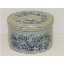 WHITES UTICA BLUE & WHITE STONEWARE BUT