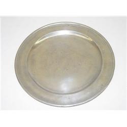 12 1/4" EARLY AMERICAN PEWTER CHARGER-M
