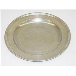 9" EARLY AMERICAN PEWTER PLATE-MARKED W