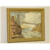 Image 1 : OIL ON CANVAS OF RAILROAD BRIDGE OVER N