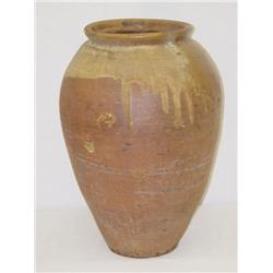 EARLY 17" REDWARE STORAGE JAR OR VASE-G