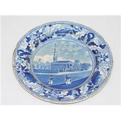 6 3/8" BLUE STAFFORDSHIRE AMERICAN HIST