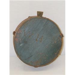 6" EARLY 19TH CENT. ROUND WOODEN CANTEE