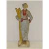 Image 1 : 12 1/2" PAINTED CAST IRON SKIER DOORSTO