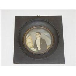 2 3/4"19TH  CENT. ROUND FRAMED MINIATUR