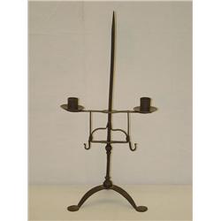 22" WROUGHT IRON DOUBLE LIGHT 3 FOOTED 