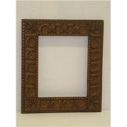 19TH CENT. CARVED OAK FRAME (17" X 15"-
