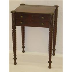 MA SHERATON MAHOGANY 2 DRAWER STAND W/ 