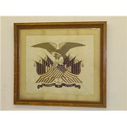 FINE 19TH CENT. OAK FRAMED NEEDLEWORK O