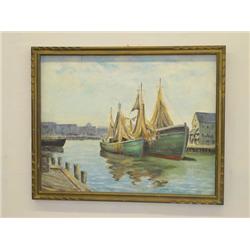 20TH CENT. OIL ON CANVAS BOARD TITLED O