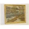 Image 1 : OIL ON CANVAS OF LAKE LANDSCAPE TITLED 