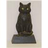 Image 1 : 12 1/2" PAINTED CAST IRON BLACK CAT DOO