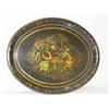 Image 1 : 25 1/2" PAINTED TIN OVAL TRAY W/ LEAF B